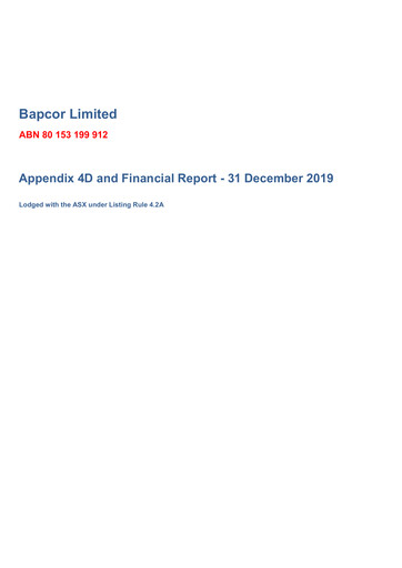 Thumbnail Bapcor Limited Financial Report 2020-h1