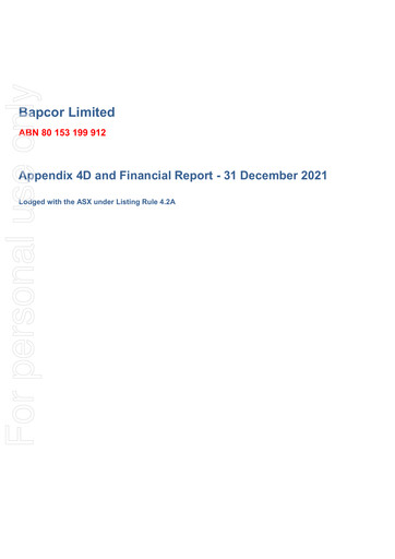 Thumbnail Bapcor Limited Financial Report 2022-h1
