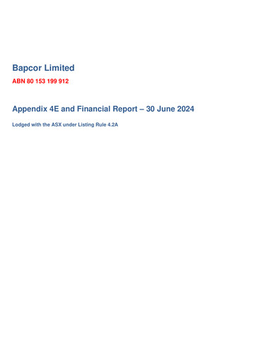 Thumbnail Bapcor Limited Financial Report 2024