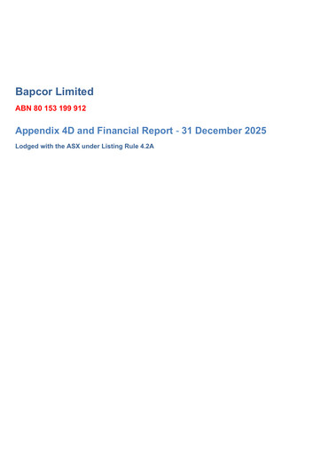 Thumbnail Bapcor Limited Financial Report 2026-h1