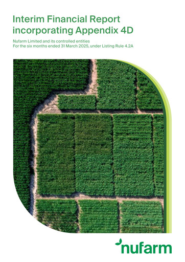 Thumbnail Nufarm Financial Report 2025-h1