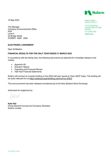 Thumbnail Nufarm Half-year Report 2023-h1