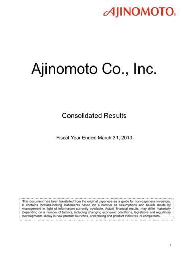 Vorschaubild Ajinomoto
 Finanzmitteilung 2013