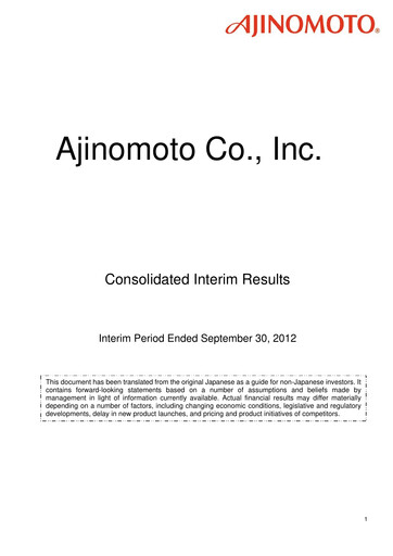 Thumbnail Ajinomoto
 Half-year Report 2012-h1