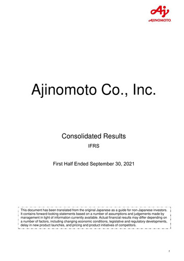 Thumbnail Ajinomoto
 Half-year Report 2021-h1
