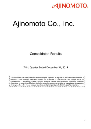 Thumbnail Ajinomoto
 Quarterly Report 2014-q3