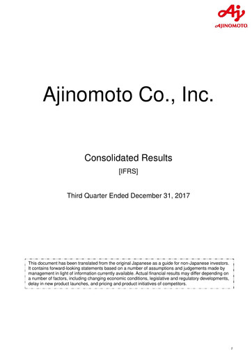 Thumbnail Ajinomoto
 Quarterly Report 2017-q3
