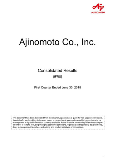 Thumbnail Ajinomoto
 Quarterly Report 2018-q1