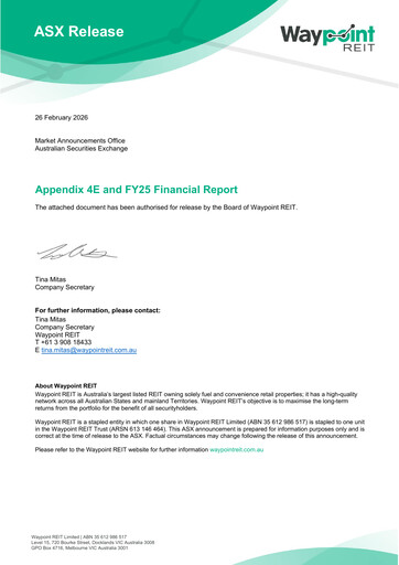Thumbnail Waypoint REIT Financial Statement 2025