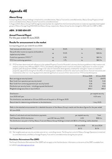 Thumbnail Abacus Storage King Financial Report 2025
