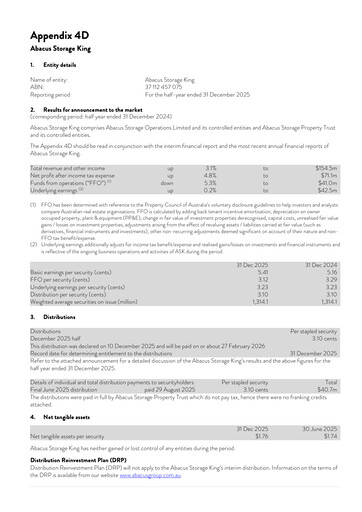 Thumbnail Abacus Storage King Financial Report 2026-h1