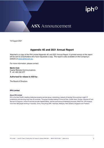 Thumbnail IPH Limited Annual Report 2021