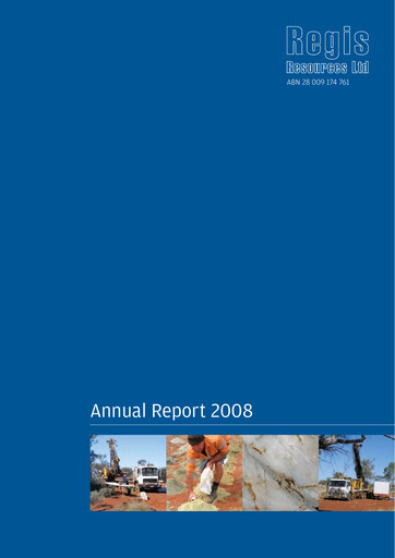 Thumbnail Regis Resources Annual Report 2008