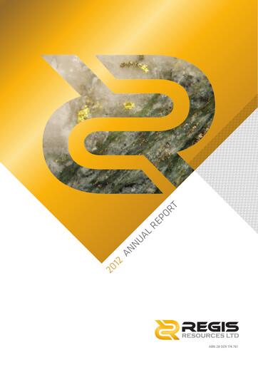 Thumbnail Regis Resources Annual Report 2012