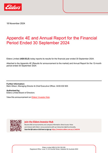 Thumbnail Elders Limited Annual Report 2024