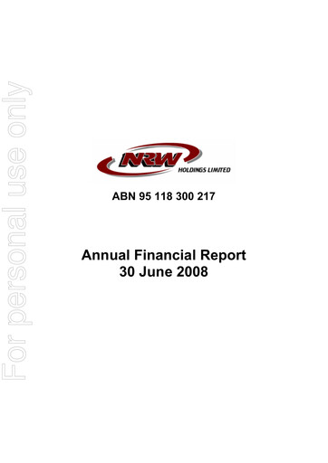 Thumbnail NRW Holdings Limited Financial Report 2008