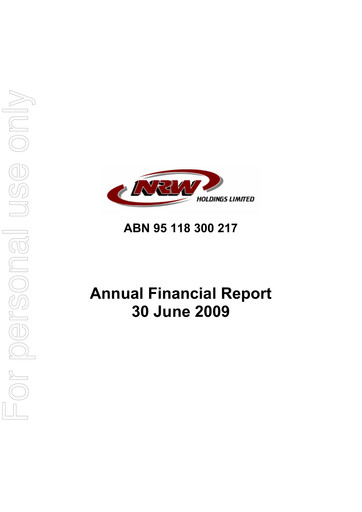 Thumbnail NRW Holdings Limited Financial Report 2009