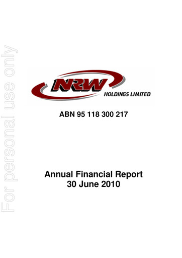 Thumbnail NRW Holdings Limited Financial Report 2010