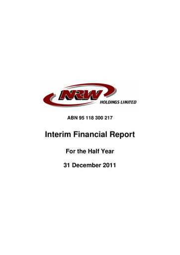 Thumbnail NRW Holdings Limited Financial Report 2012-h1