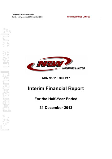 Thumbnail NRW Holdings Limited Financial Report 2013-h1