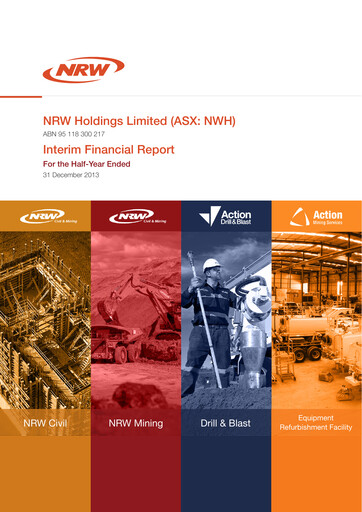 Thumbnail NRW Holdings Limited Financial Report 2014-h1