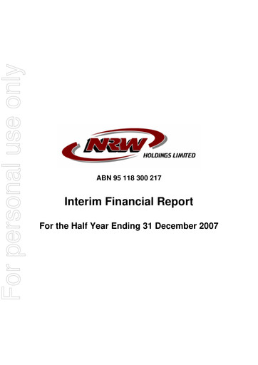 Thumbnail NRW Holdings Limited Half-year Report 2008-h1