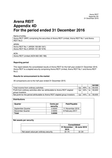 Thumbnail Arena REIT Financial Report 2017-h1