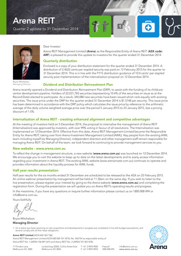 Thumbnail Arena REIT Quarterly Report 2014-q4