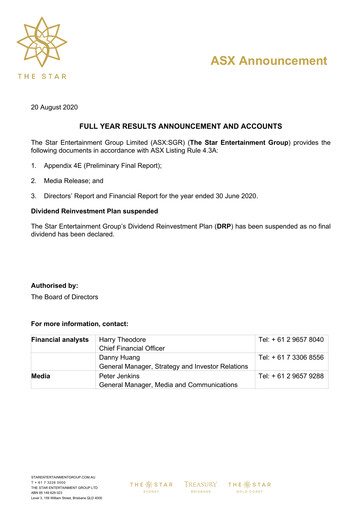 Thumbnail The Star Entertainment Group Financial Report 2020