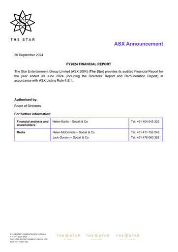 Thumbnail The Star Entertainment Group Financial Report 2024