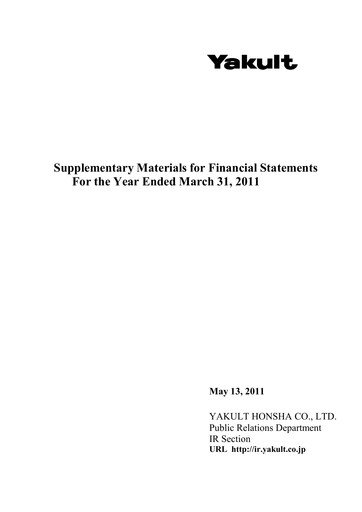 Thumbnail Yakult Financial Statement fy2010
