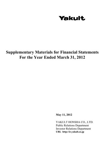 Thumbnail Yakult Financial Statement fy2011