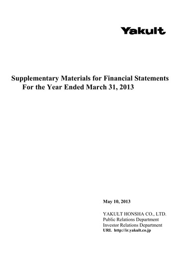 Thumbnail Yakult Financial Statement fy2012