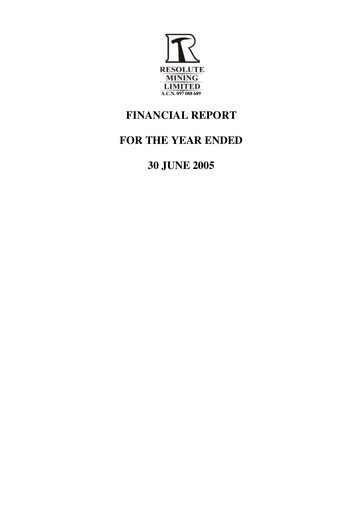 Thumbnail Resolute Mining Financial Report 2005-h1