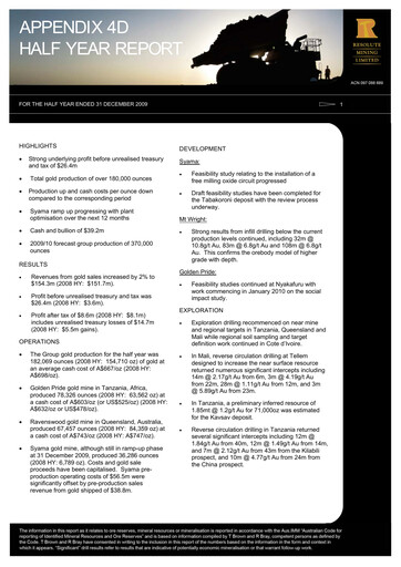 Thumbnail Resolute Mining Half-year Report 2009-h2