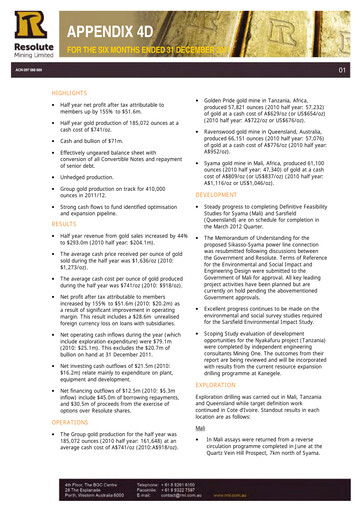 Thumbnail Resolute Mining Half-year Report 2011-h2