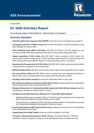 Thumbnail Resolute Mining Quarterly Report 2026-q1