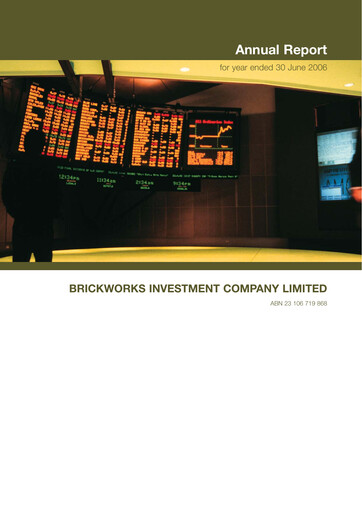 Thumbnail BKI Investment Company Annual Report 2006