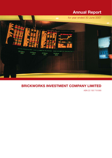 Thumbnail BKI Investment Company Annual Report 2007