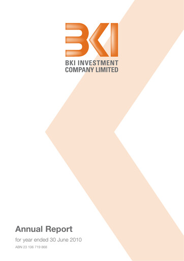 Thumbnail BKI Investment Company Annual Report 2010