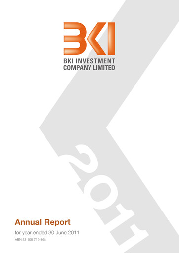 Thumbnail BKI Investment Company Annual Report 2011