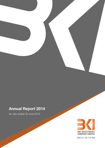 Thumbnail BKI Investment Company Annual Report 2014