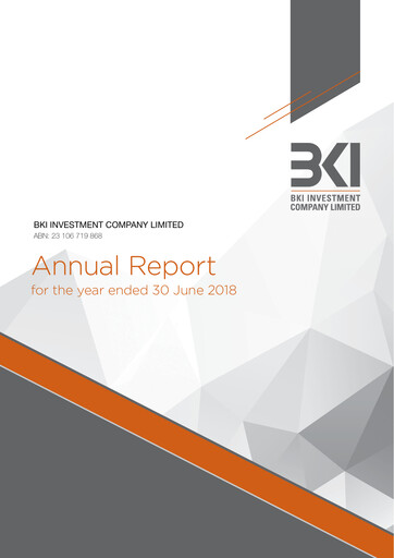 Thumbnail BKI Investment Company Annual Report 2018