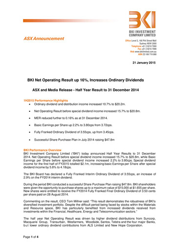 Thumbnail BKI Investment Company Half-year Report 2015-h1