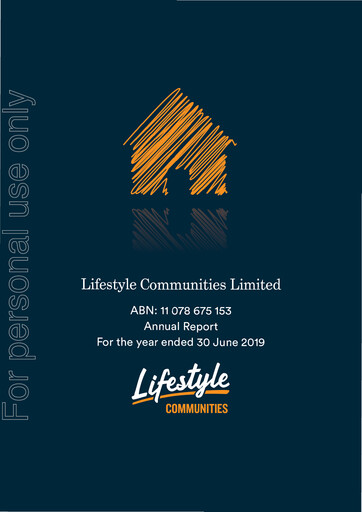 Thumbnail Lifestyle Communities Limited Annual Report 2019