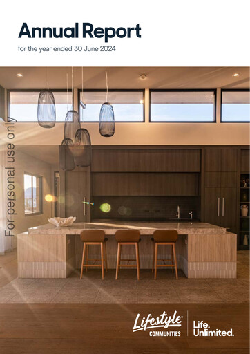 Thumbnail Lifestyle Communities Limited Annual Report 2024