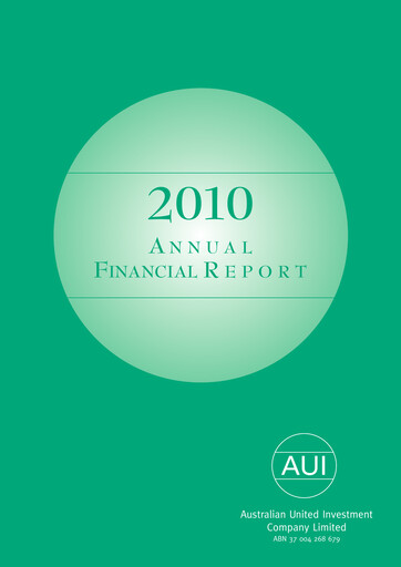 Thumbnail Australian United Investment Company Annual Report 2010