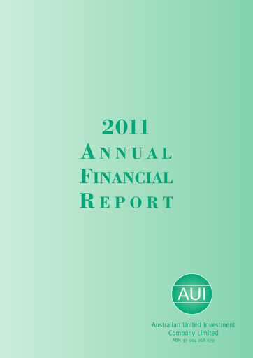 Thumbnail Australian United Investment Company Financial Report 2011