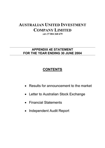 Thumbnail Australian United Investment Company Financial Statement 2004