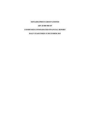 Thumbnail Monadelphous Group Financial Statement 2016-h1